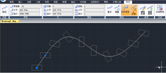 CAD陣列類型:路徑陣列 CAD陣列類型:路徑陣列